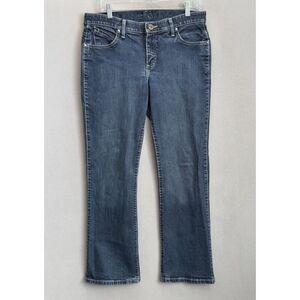 Wrangler Q-Baby Jeans Women's 9/10x30 Straight Leg No Gap‎ Waistband Blue Denim